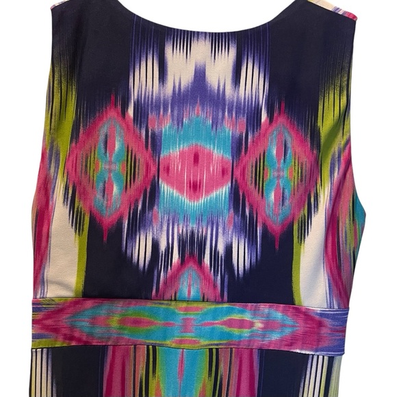 Chico’s Mixed Geo Katrina Maxi Dress Vibrant Ikat Artsy Design - Picture 6 of 13